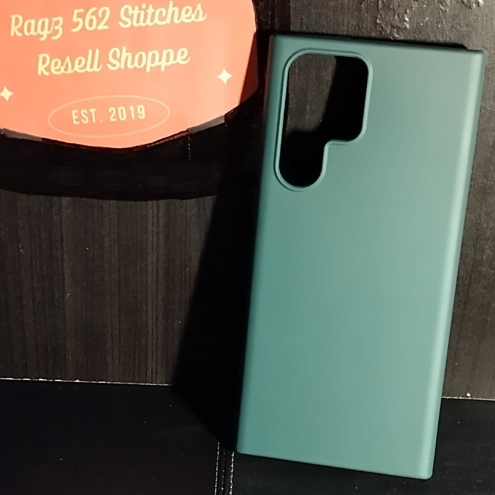SAMSUNG GALAXY S22 ULTRA SILICONE CASE, W/SCREEN PROTECTOR - DARK GREEN